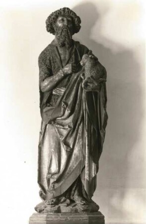 Johannes der Täufer. Holzplastik, um 1500. Saalfeld, Johannis-Kirche