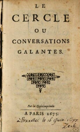 Le Cercle, ou conversations galantes