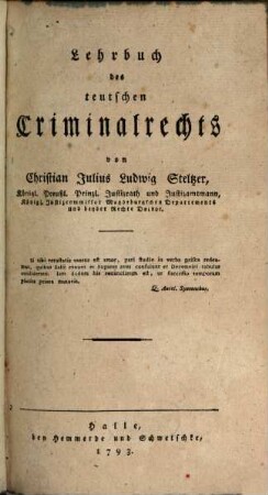 Lehrbuch des teutschen Criminalrechts