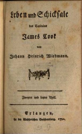 Leben und Schicksale des Capitains James Cook, 2