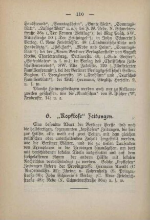 6. "Kopflose" Zeitungen