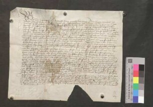Bürgermeister und Schultheiß von Villlingen stellen ein Vidimus der Urkunde vom 28. April 1444 aus, wornach die Stadt Bräunlingen sich dem Grafen Heinrich zu Fürstenberg in Pfandschaft gibt.