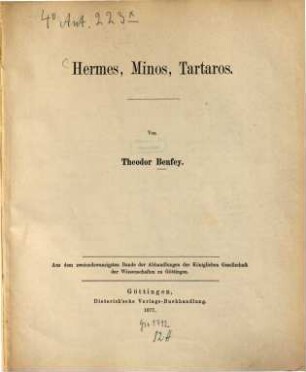 Hermes, Minos, Tartaros