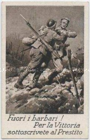 Postkarte mit Werbung für Italienische Kriegsanleihen