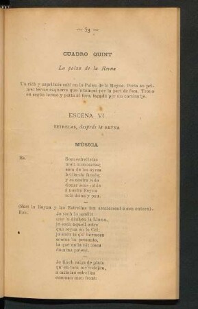 Cuadro quint - Lo palau de la Reyna
