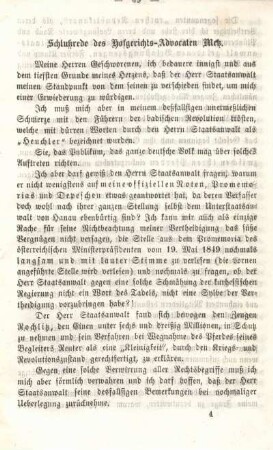 Schlußrede des Hofgerichts-Advokaten Metz.