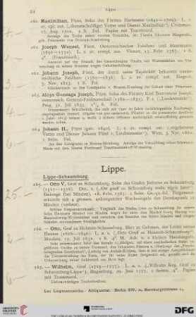 Lippe (Nr. 265-275)