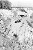 Große Lehnbrücke in km 152,322 Baustelleneinrichtung im Winter Ende 1935