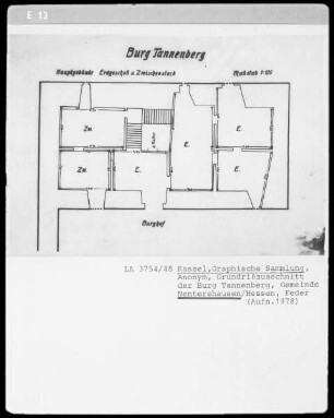 Nentershausen, Grundrissausschnitt der Burg Tannenberg
