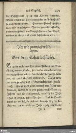 Vier und zwanzigster Abschnitt. Von dem Scharlachfieber
