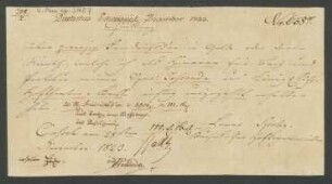 Eigenhändige Quittung über Honorar für die Oper "Jessonda" : 28.11.1823