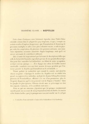 Troisième classe. - Reptiles