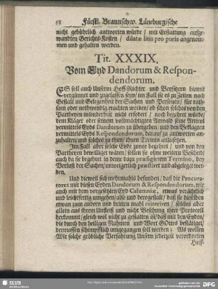 Tit. XXXIX. Vom Eyd Dandorum & Respondendorum