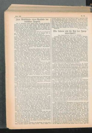 Zum Gedächtnis eines Apostels der deutschen Jugend