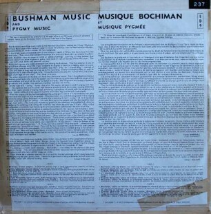 Bushman Music and Pygmy Music