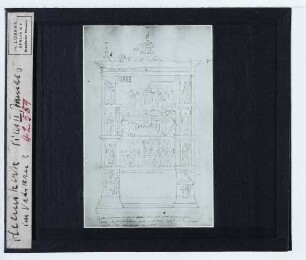 unbekannt, Zeichnung des Grabmals Pius' II. in Rom (unidentifiziert)