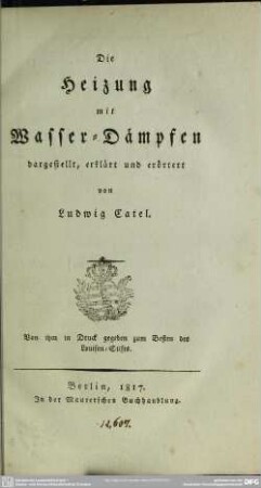 Die Heizung mit Wasser-Dämpfen
