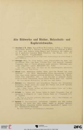 Alte Bildwerke und Bücher, Holzschnitt- und Kupferstichwerke (Nr. 972-1145)