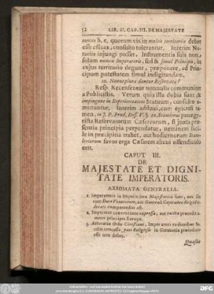 Caput III. De Maiestate Et Dignitate Imperatoris.