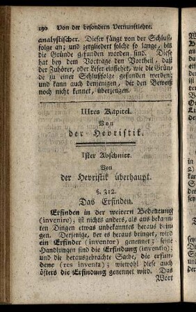 IIItes Kapitel. Von der Heuristik.