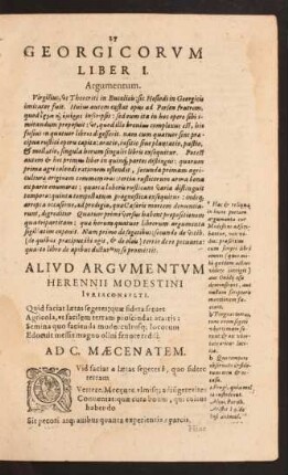 Georgicorum Liber ...
