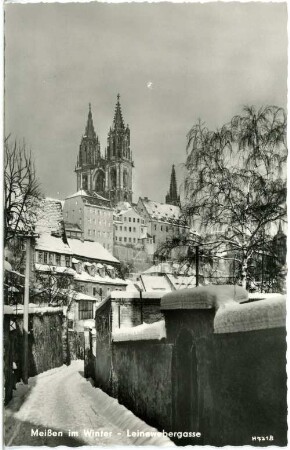 Meißen. im Winter, Leinewebergasse