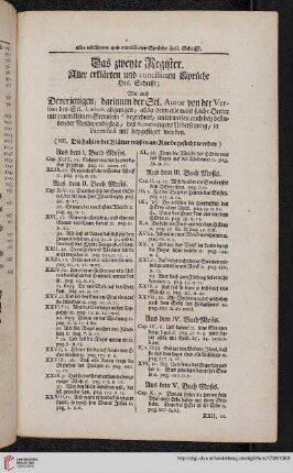 Das zweyte Register: Aller erklaerten und conciliirten Sprueche heil. Schrifft [...]