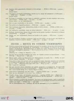 Zilver – bijoux en vitrine voorwerpen (Nr. 1026-1101)