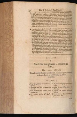 Tit. XXIII. De Subselliis templorum, eorumque jure
