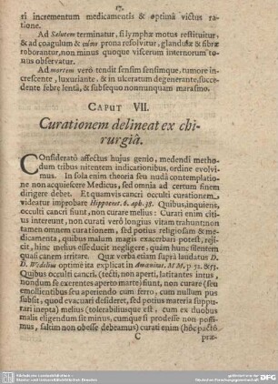 Caput VII. Curationem delineat ex chirurgia.