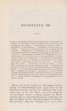 Hoofdstuk VIII. Inzigten en beschouwingen van den Gouverneur-Generaal omtrent Sumatra ...