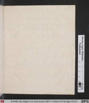 Lettre Sur La Connexion Des Maisons De Brunsvic Et D'Este