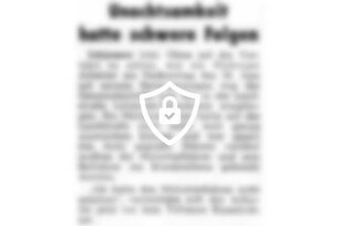 Unachtsamkeit hatte schwere Folgen