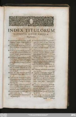 Index Titulorum Secundum Seriem Capitum Digestorum.