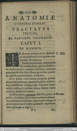 Anatomiae Corporis Humani Tractatus Tertius, De Partibus Thoracis