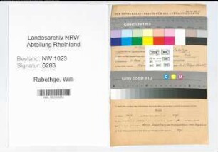 Entnazifizierung Willi Rabethge , geb. 04.06.1903 (Kriminalsekretaer)