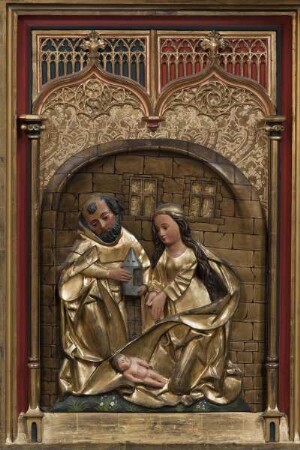 Hochaltar des Frankfurter Doms — Linker Flügel: Heimsuchung und Geburt Christi — Geburt Christi