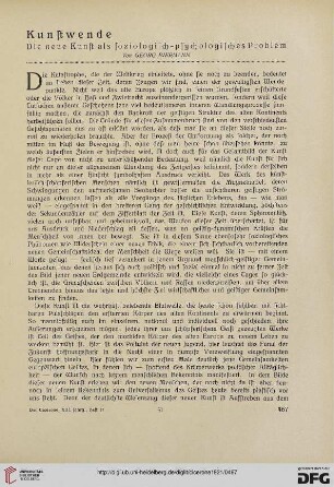 13.1921: Kunstwende : die neue Kunst als soziologisch-psychologisches Problem