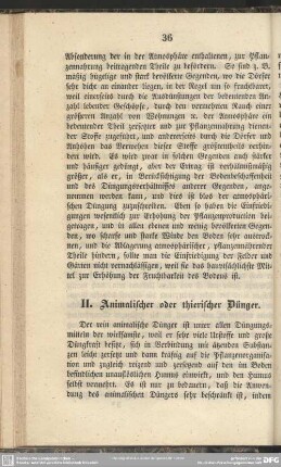 II. Animalischer oder thierischer Dünger
