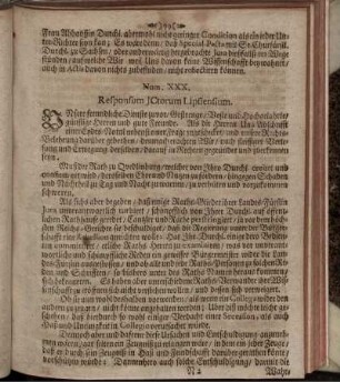 Num. XXX. Responsum ICtorum Lipsiensium