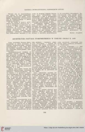 29: Architektura ratusza staromiejskiego w Toruniu około r. 1400