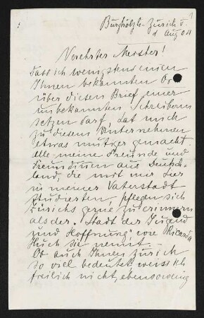 Brief von Hedwig Bleuler-Waser an Gerhart Hauptmann