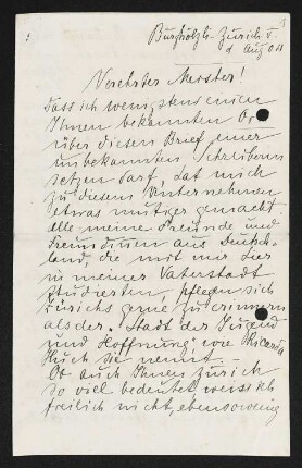 Brief von Hedwig Bleuler-Waser an Gerhart Hauptmann