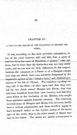 IV. A visit to the graves of the followers of Hengist and Horsa