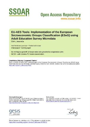 EU-AES Tools: Implementation of the European Socioeconomic Groups Classification (ESeG) using Adult Education Survey Microdata