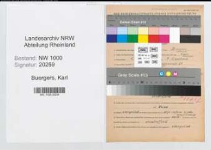 Entnazifizierung Karl Buergers, geb. 21.04.1908 (Faerbereileiter)