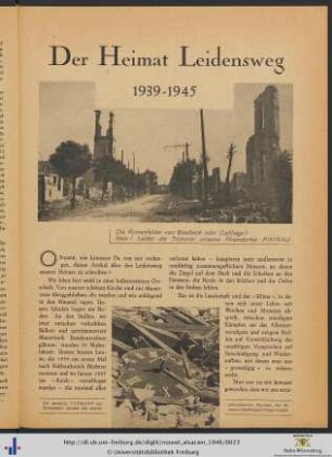 Der Heimat Leidensweg. 1939-1945.