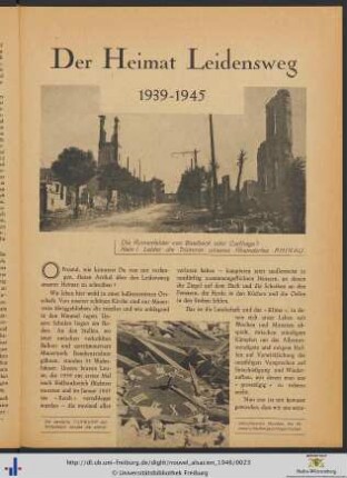 Der Heimat Leidensweg. 1939-1945.