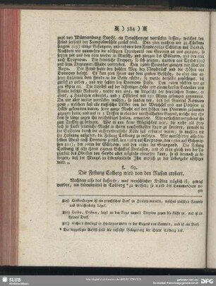 §. 69. Die Festung Colberg wird von den Rußen erobert