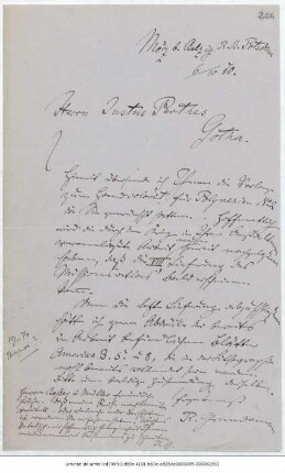 Brief von Reinhold Grundemann an Justus Perthes' Geographische Anstalt <Gotha> : Mörz bei Belzig, 06.10.1870